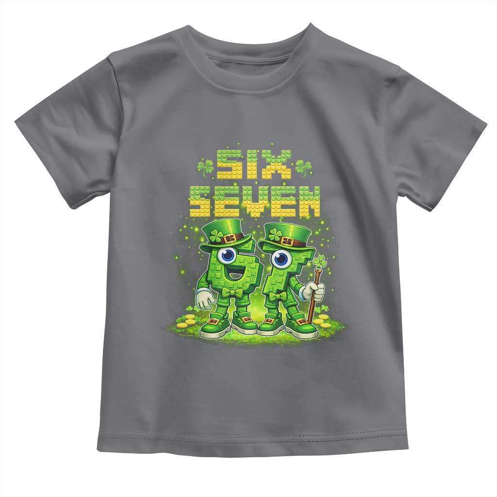 Funny Irish St Patricks Day 67 Toddler T Shirt Six Seven Brainrot Italian Gaming 6 7 Meme Gen Alpha Slang TS10 Charcoal Print Your Wear