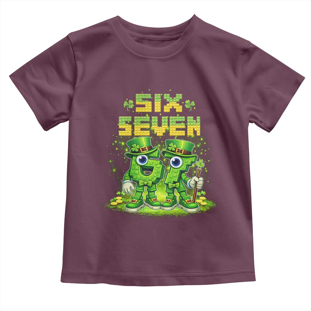 Funny Irish St Patricks Day 67 Toddler T Shirt Six Seven Brainrot Italian Gaming 6 7 Meme Gen Alpha Slang TS10 Maroon Print Your Wear
