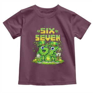 Funny Irish St Patricks Day 67 Toddler T Shirt Six Seven Brainrot Italian Gaming 6 7 Meme Gen Alpha Slang TS10 Maroon Print Your Wear