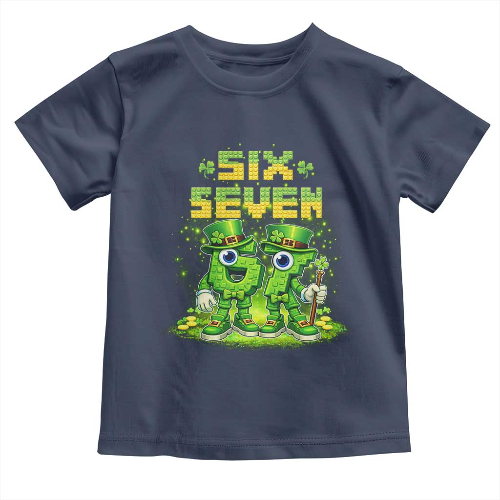 Funny Irish St Patricks Day 67 Toddler T Shirt Six Seven Brainrot Italian Gaming 6 7 Meme Gen Alpha Slang TS10 Navy Print Your Wear
