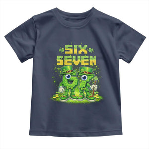 Funny Irish St Patricks Day 67 Toddler T Shirt Six Seven Brainrot Italian Gaming 6 7 Meme Gen Alpha Slang TS10 Navy Print Your Wear