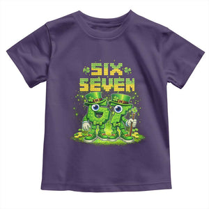 Funny Irish St Patricks Day 67 Toddler T Shirt Six Seven Brainrot Italian Gaming 6 7 Meme Gen Alpha Slang TS10 Purple Print Your Wear