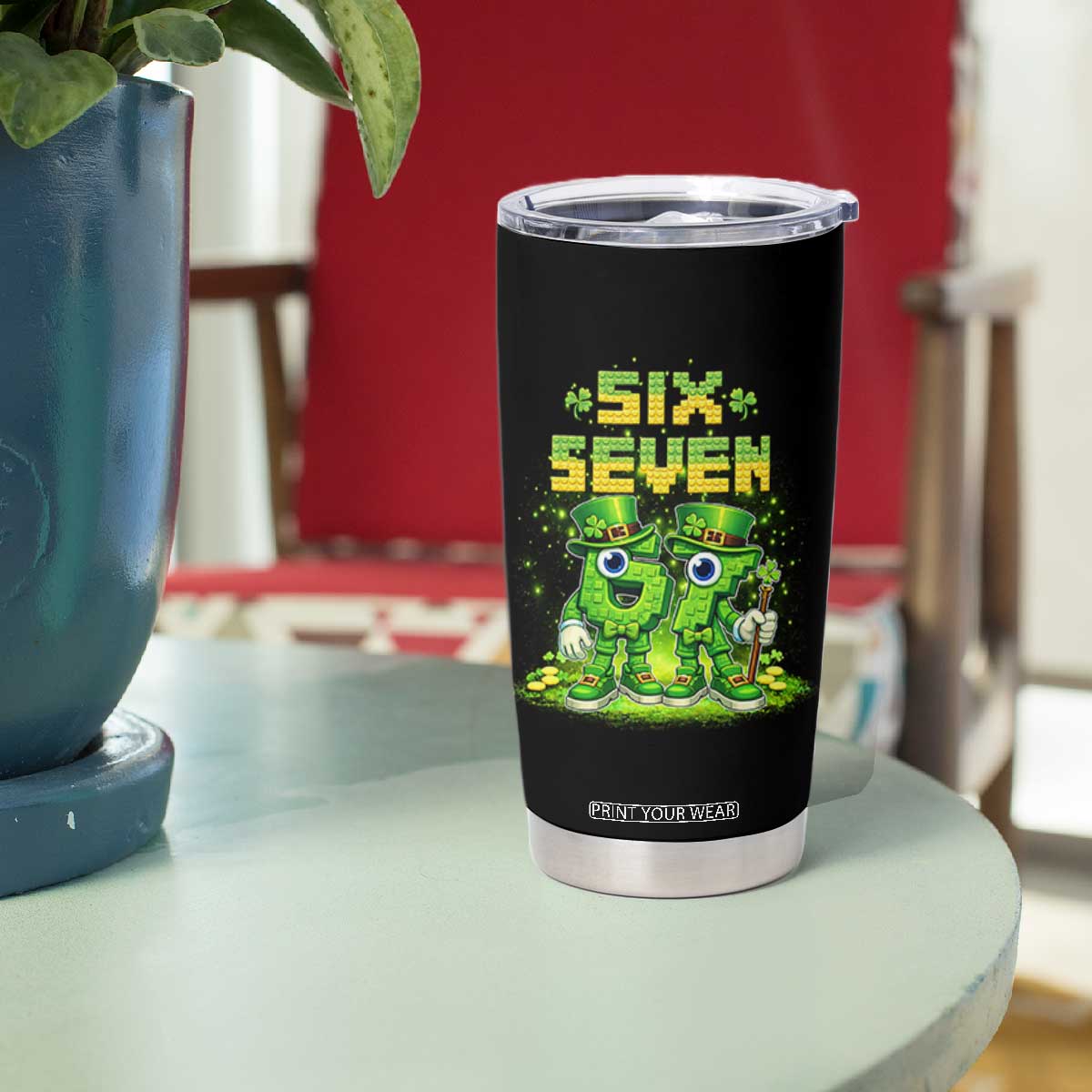 Funny Irish St Patricks Day 67 Tumbler Cup Six Seven Brainrot Italian Gaming 6 7 Meme Gen Alpha Slang TS10 Print Your Wear