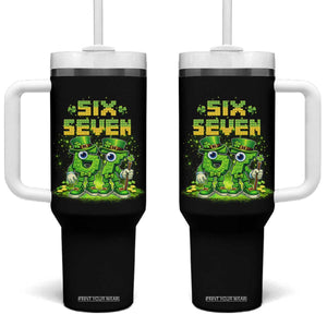 Funny Irish St Patricks Day 67 Tumbler With Handle Six Seven Brainrot Italian Gaming 6 7 Meme Gen Alpha Slang TS10 One Size: 40 oz Black Print Your Wear