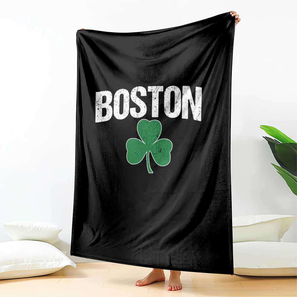 Boston Throw Blanket St Patricks Day Irish Green Shamrock Massachusetts TS10 Print Your Wear