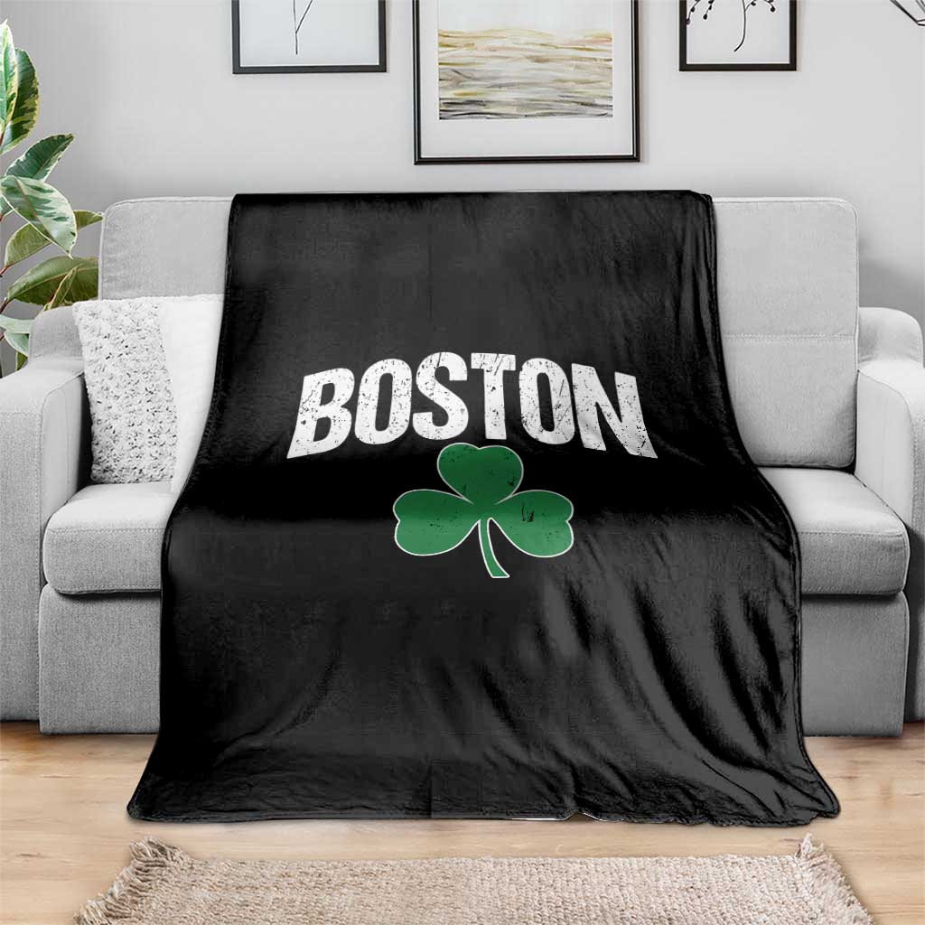 Boston Throw Blanket St Patricks Day Irish Green Shamrock Massachusetts TS10 Print Your Wear