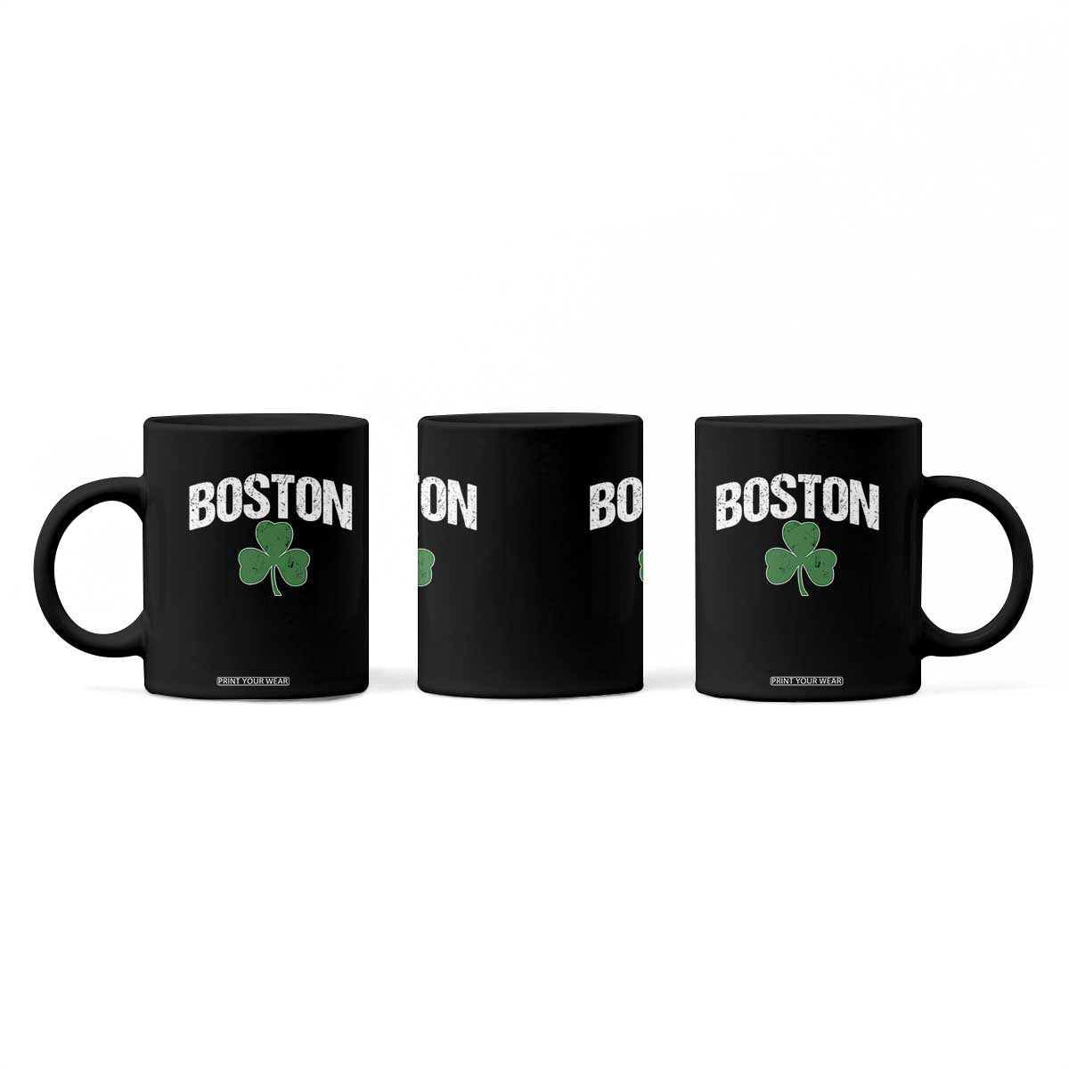 Boston Coffee Mug St Patricks Day Irish Green Shamrock Massachusetts TS10 Print Your Wear