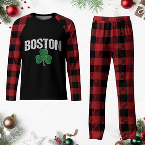 Boston Plaid Pajama Set St Patricks Day Irish Green Shamrock Massachusetts TS10 Buffalo Plaid Print Your Wear