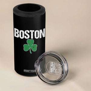Boston 4 in 1 Can Cooler Tumbler St Patricks Day Irish Green Shamrock Massachusetts TS10 Print Your Wear