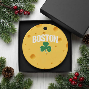 Boston Ceramic Ornament St Patricks Day Irish Green Shamrock Massachusetts TS10 1pc Yellow Cheese Print Your Wear