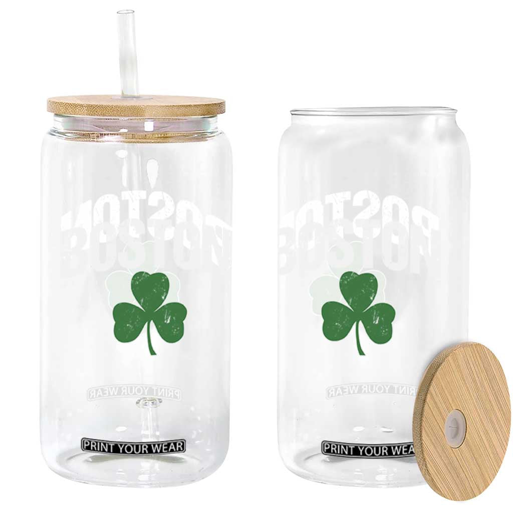 Boston Glass Can St Patricks Day Irish Green Shamrock Massachusetts TS10 Print Your Wear