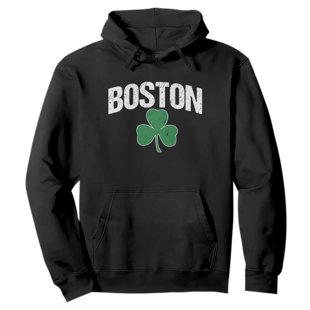Boston Hoodie St Patricks Day Irish Green Shamrock Massachusetts TS10 Black Print Your Wear