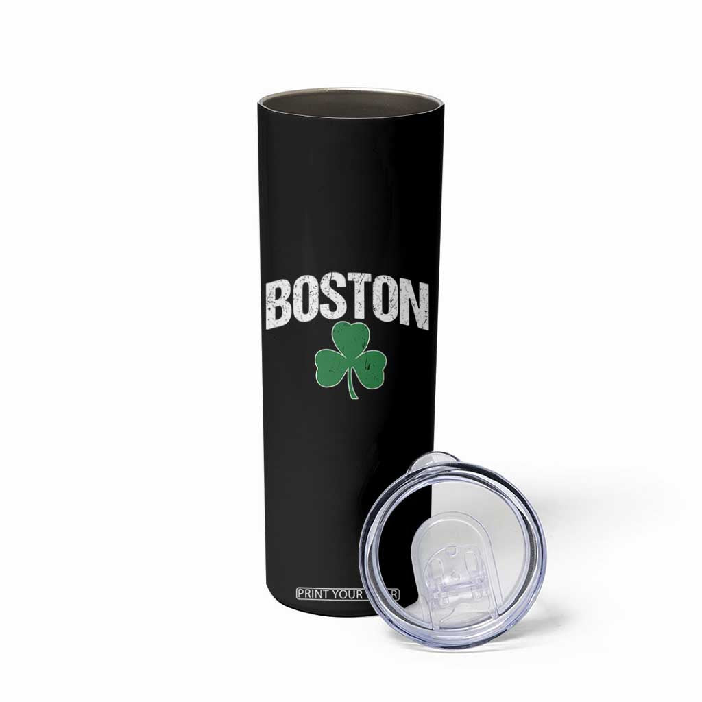 Boston Skinny Tumbler St Patricks Day Irish Green Shamrock Massachusetts TS10 Print Your Wear