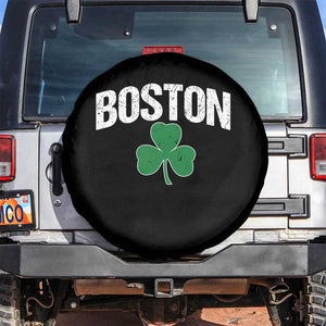 Boston Spare Tire Cover St Patricks Day Irish Green Shamrock Massachusetts TS10 No hole Black Print Your Wear