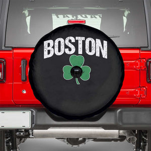 Boston Spare Tire Cover St Patricks Day Irish Green Shamrock Massachusetts TS10 Black Print Your Wear