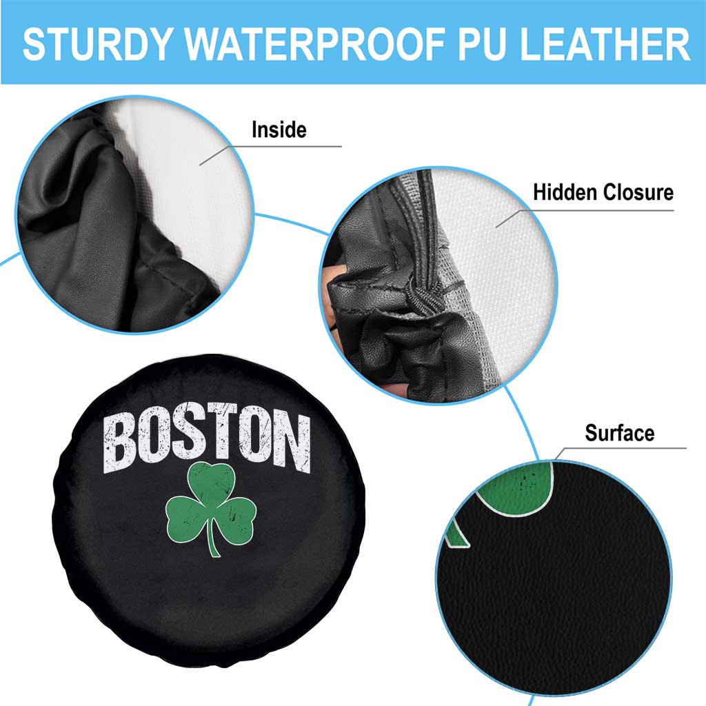 Boston Spare Tire Cover St Patricks Day Irish Green Shamrock Massachusetts TS10 Print Your Wear