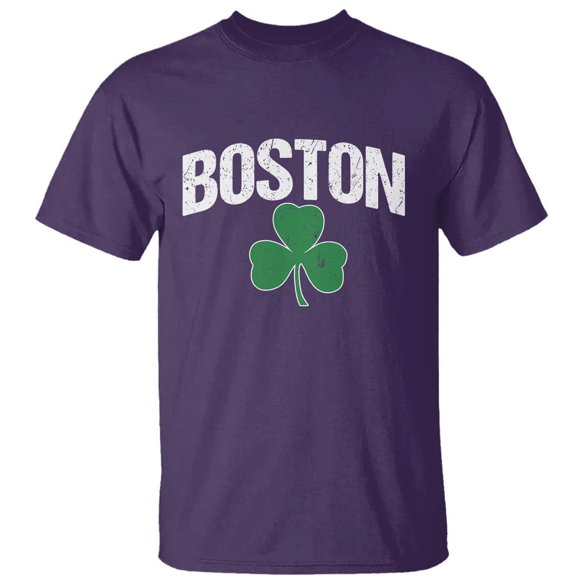 Boston T Shirt St Patricks Day Irish Green Shamrock Massachusetts TS10 Purple Print Your Wear