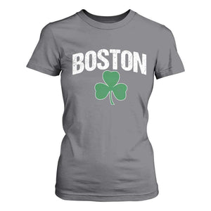 Boston T Shirt For Women St Patricks Day Irish Green Shamrock Massachusetts TS10 Charcoal Print Your Wear