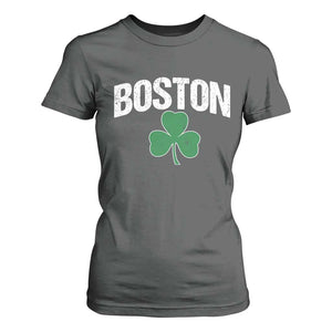 Boston T Shirt For Women St Patricks Day Irish Green Shamrock Massachusetts TS10 Dark Heather Print Your Wear