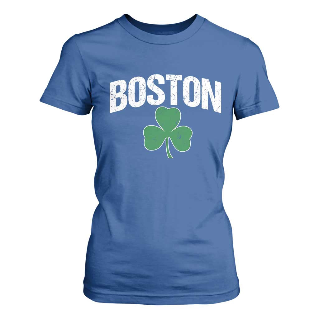 Boston T Shirt For Women St Patricks Day Irish Green Shamrock Massachusetts TS10 Royal Blue Print Your Wear