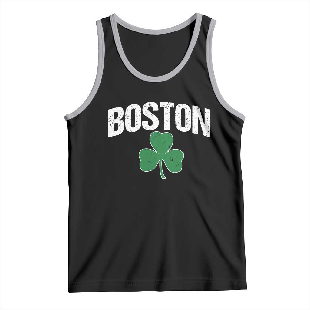 Boston Tank Top St Patricks Day Irish Green Shamrock Massachusetts TS10 Black Athletic Heather Print Your Wear