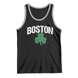 Boston Tank Top St Patricks Day Irish Green Shamrock Massachusetts TS10 Black Athletic Heather Print Your Wear