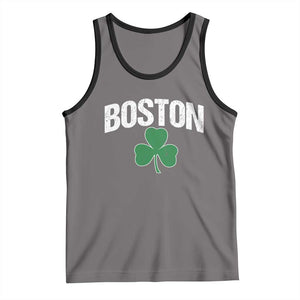 Boston Tank Top St Patricks Day Irish Green Shamrock Massachusetts TS10 Deep Heather Black Print Your Wear