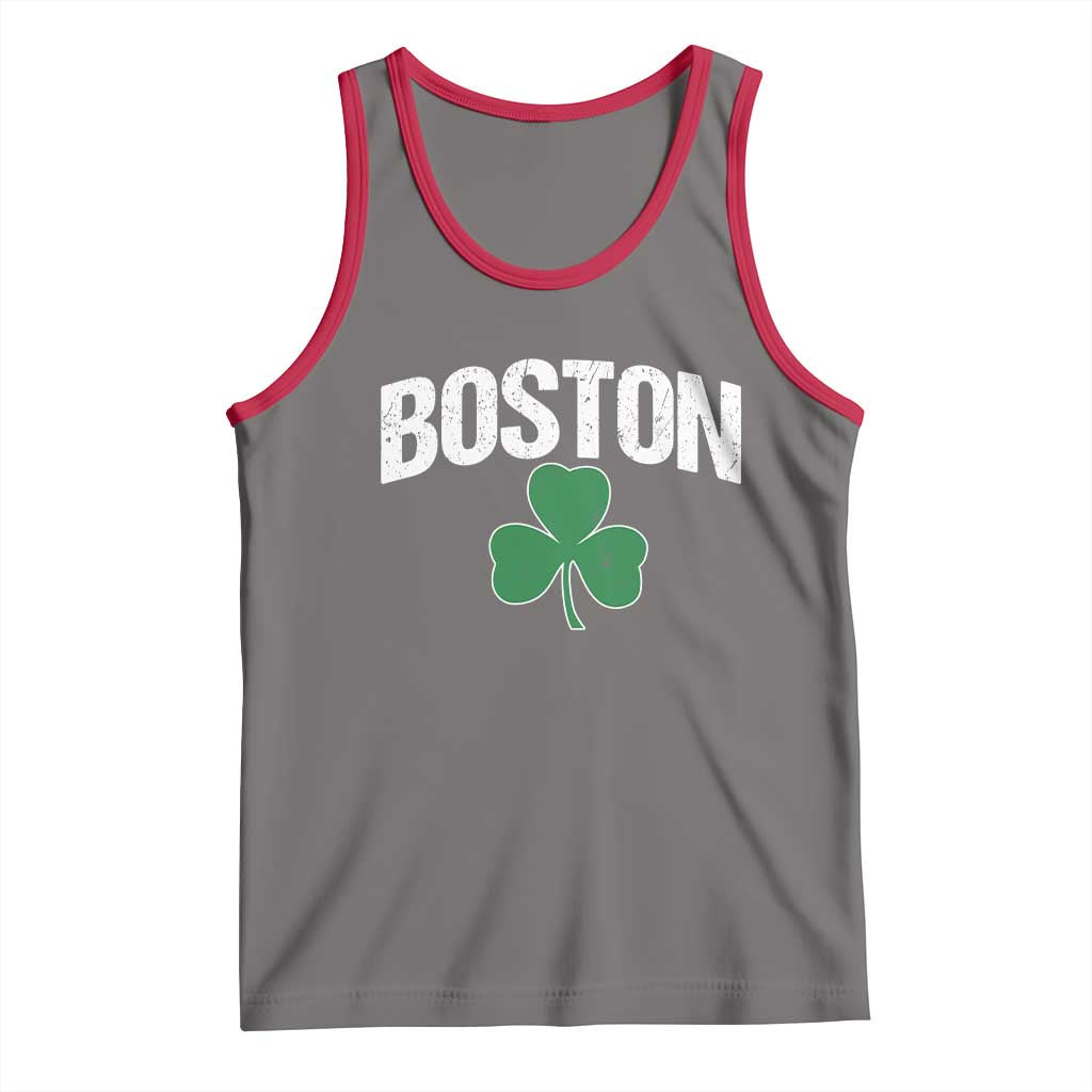 Boston Tank Top St Patricks Day Irish Green Shamrock Massachusetts TS10 Deep Heather Red Print Your Wear