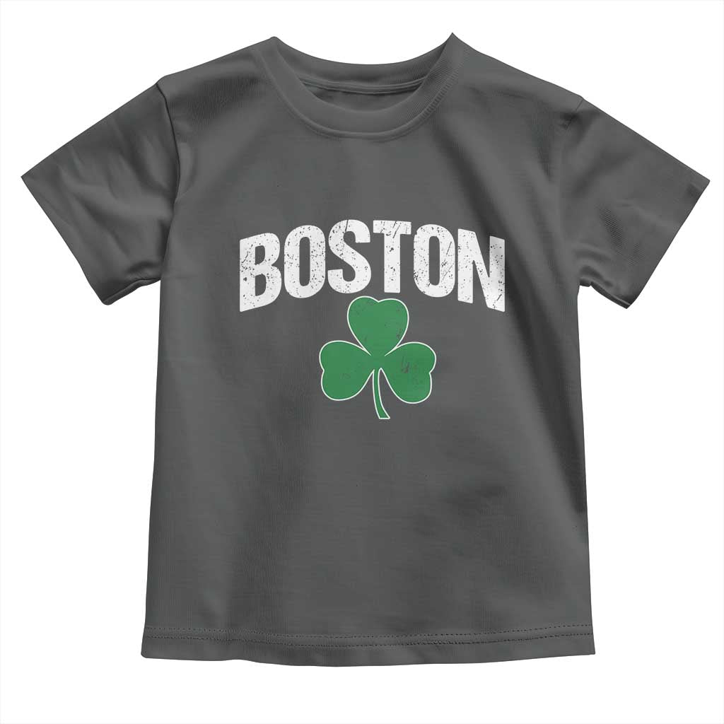 Boston Toddler T Shirt St Patricks Day Irish Green Shamrock Massachusetts TS10 Dark Heather Print Your Wear