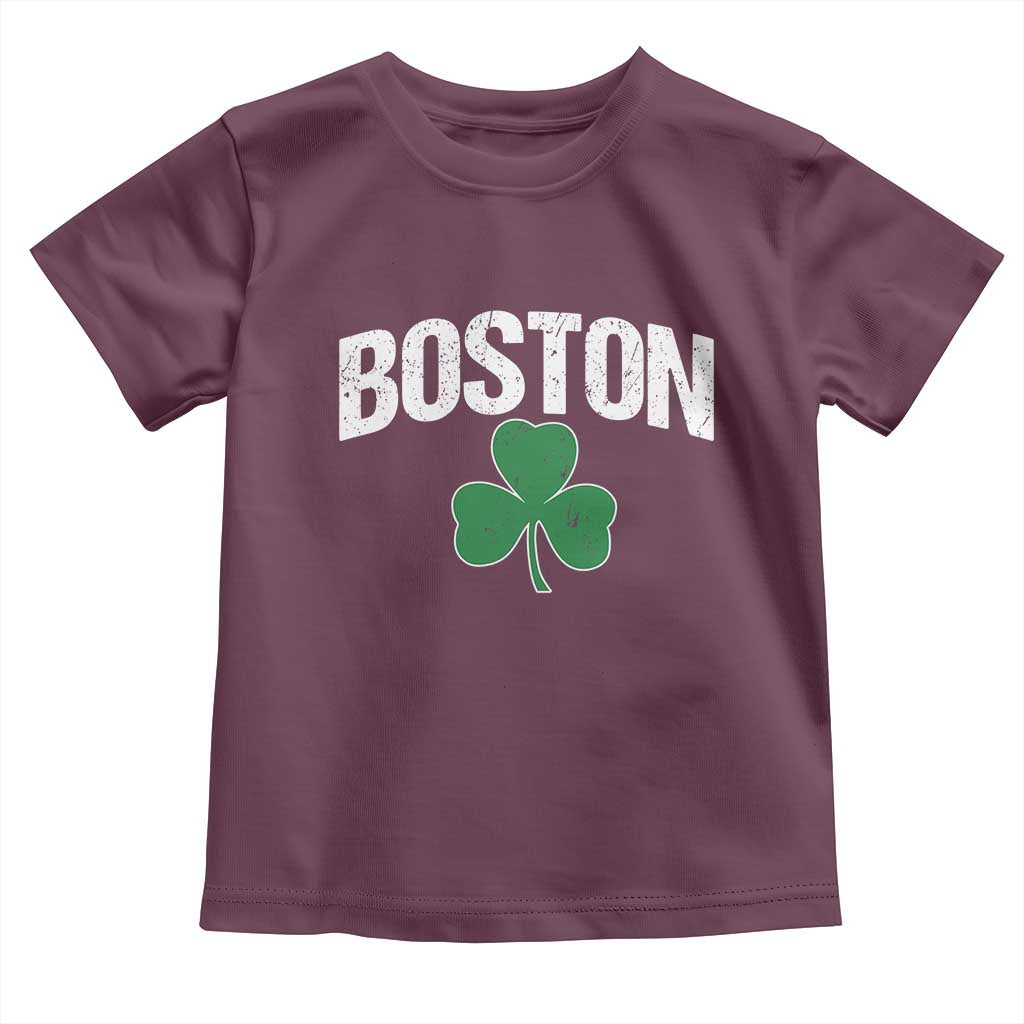 Boston Toddler T Shirt St Patricks Day Irish Green Shamrock Massachusetts TS10 Maroon Print Your Wear