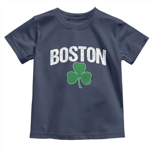 Boston Toddler T Shirt St Patricks Day Irish Green Shamrock Massachusetts TS10 Navy Print Your Wear
