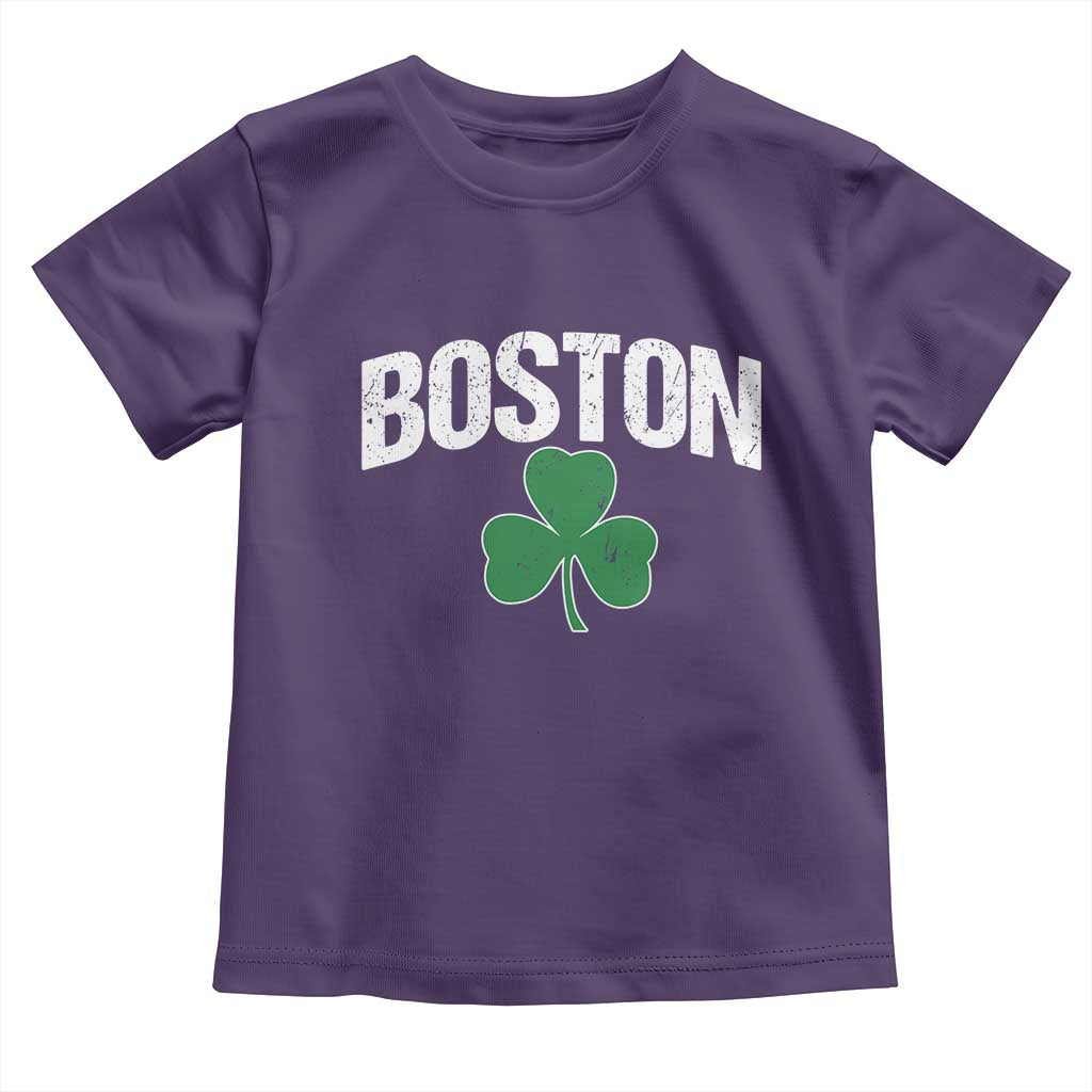 Boston Toddler T Shirt St Patricks Day Irish Green Shamrock Massachusetts TS10 Purple Print Your Wear