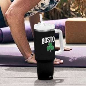 Boston Tumbler With Handle St Patricks Day Irish Green Shamrock Massachusetts TS10 Print Your Wear