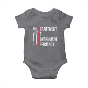 DOGE Department Of Government Efficiency Baby Onesie D.O.G.E. Partiotic US Flag TS10 Charcoal Print Your Wear