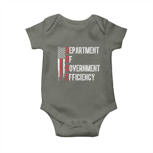DOGE Department Of Government Efficiency Baby Onesie D.O.G.E. Partiotic US Flag TS10 Military Green Print Your Wear