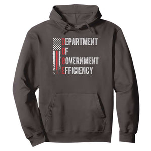 DOGE Department Of Government Efficiency Hoodie D.O.G.E. Partiotic US Flag TS10 Dark Chocolate Print Your Wear
