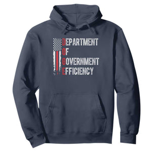 DOGE Department Of Government Efficiency Hoodie D.O.G.E. Partiotic US Flag TS10 Navy Print Your Wear