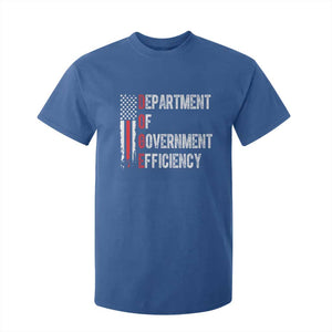 DOGE Department Of Government Efficiency T Shirt For Kid D.O.G.E. Partiotic US Flag TS10 Royal Blue Print Your Wear