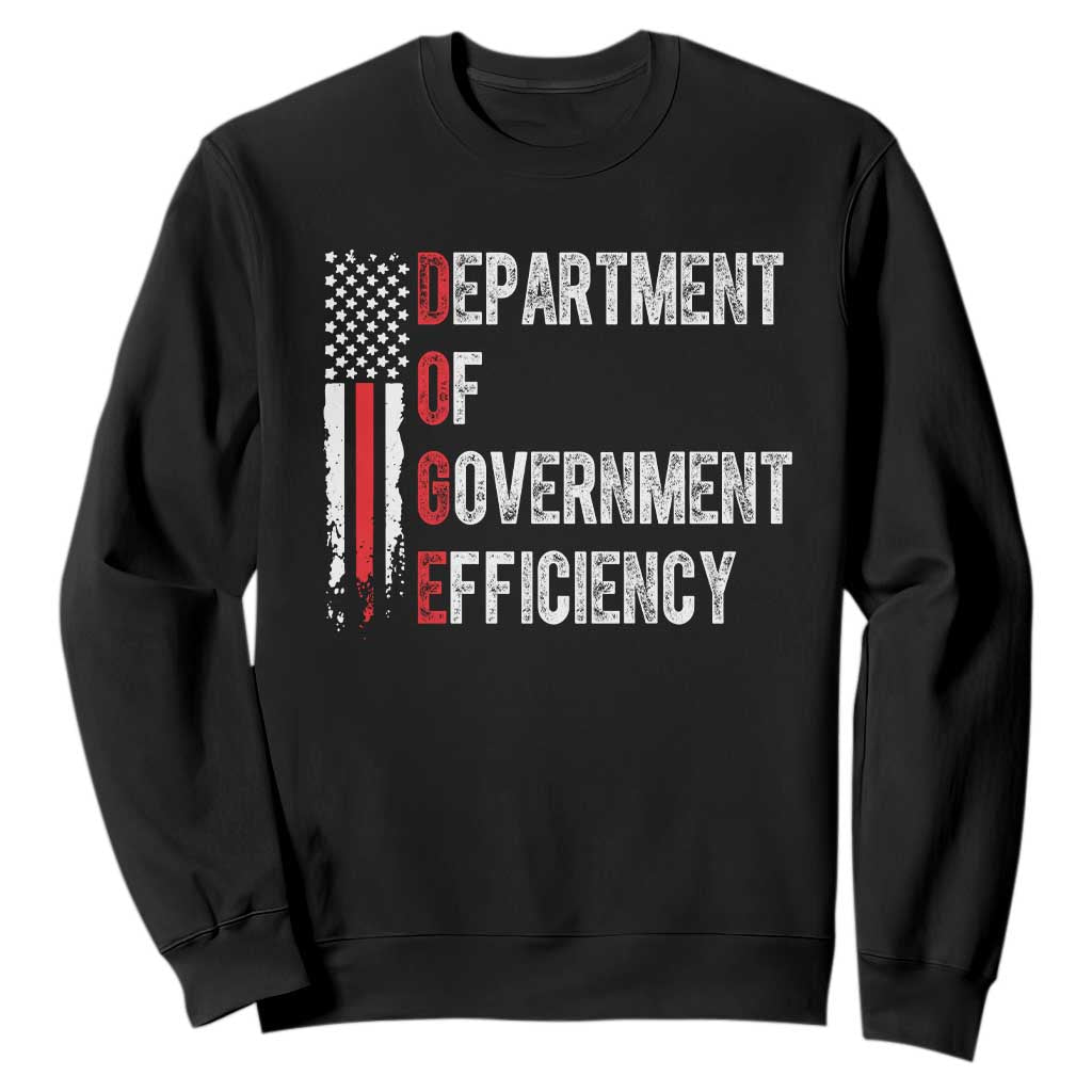 DOGE Department Of Government Efficiency Sweatshirt D.O.G.E. Partiotic US Flag TS10 Black Print Your Wear