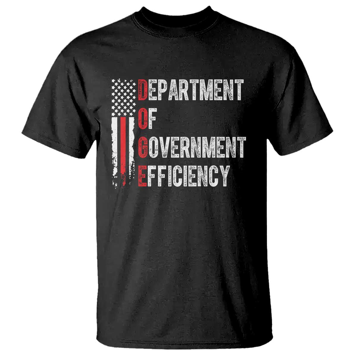 DOGE Department Of Government Efficiency T Shirt D.O.G.E. Partiotic US Flag TS10 Black Print Your Wear