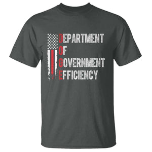 DOGE Department Of Government Efficiency T Shirt D.O.G.E. Partiotic US Flag TS10 Dark Heather Print Your Wear