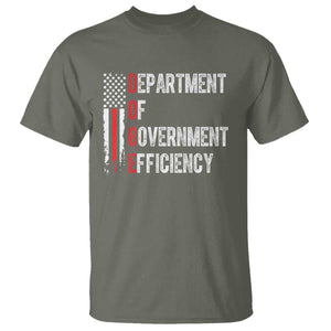 DOGE Department Of Government Efficiency T Shirt D.O.G.E. Partiotic US Flag TS10 Military Green Print Your Wear