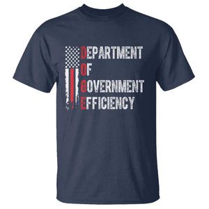 DOGE Department Of Government Efficiency T Shirt D.O.G.E. Partiotic US Flag TS10 Navy Print Your Wear