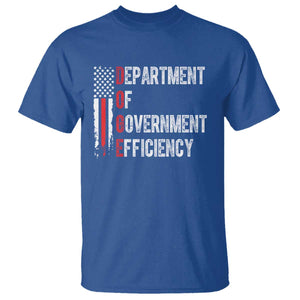 DOGE Department Of Government Efficiency T Shirt D.O.G.E. Partiotic US Flag TS10 Royal Blue Print Your Wear