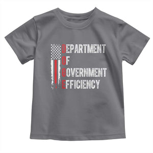 DOGE Department Of Government Efficiency Toddler T Shirt D.O.G.E. Partiotic US Flag TS10 Charcoal Print Your Wear