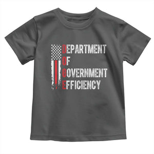 DOGE Department Of Government Efficiency Toddler T Shirt D.O.G.E. Partiotic US Flag TS10 Dark Heather Print Your Wear