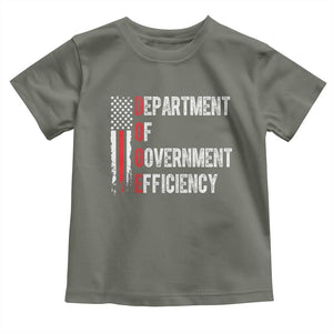 DOGE Department Of Government Efficiency Toddler T Shirt D.O.G.E. Partiotic US Flag TS10 Military Green Print Your Wear