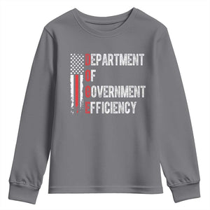 DOGE Department Of Government Efficiency Youth Sweatshirt D.O.G.E. Partiotic US Flag TS10 Charcoal Print Your Wear