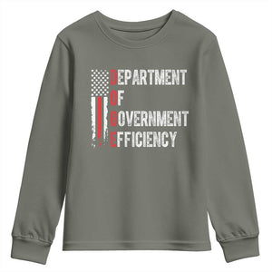 DOGE Department Of Government Efficiency Youth Sweatshirt D.O.G.E. Partiotic US Flag TS10 Military Green Print Your Wear