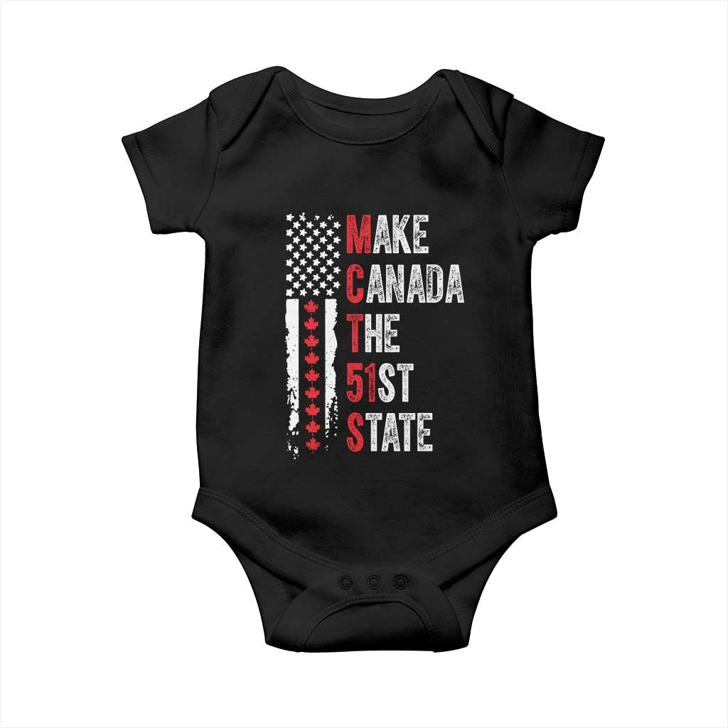 Funny Trump Make Canada 51st State Baby Onesie TS10 Black Print Your Wear